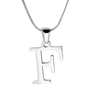 Custom Initial Necklace Silver Letter F Necklace