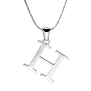 Custom Initial Necklace Silver Letter H Necklace