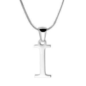 Custom Initial Necklace Silver Letter I Necklace