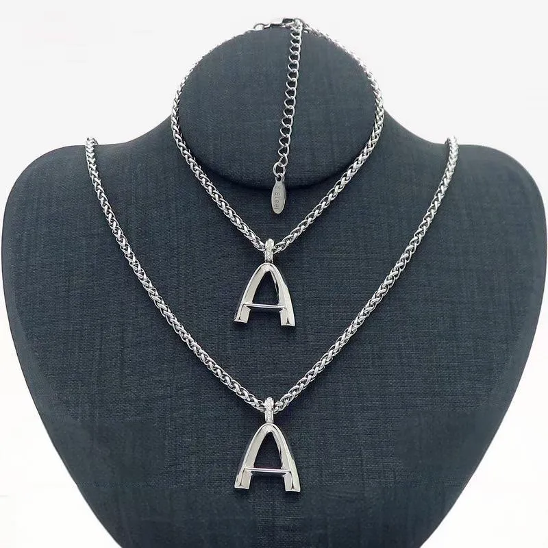 316L Stainless Steel Double-layered Letter A Initial Necklace Direct Supplier
