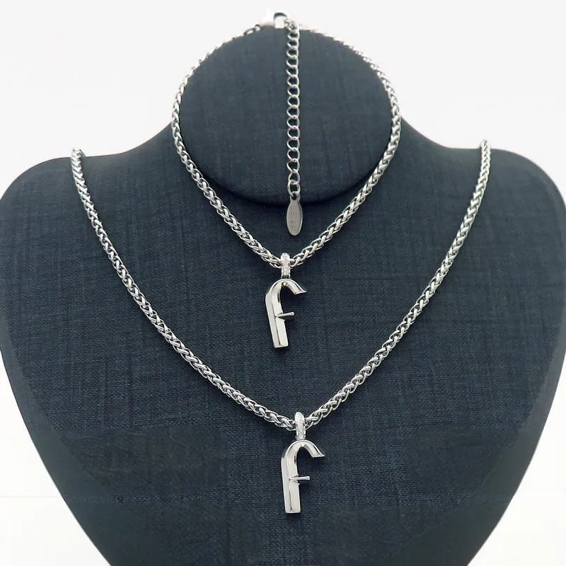 316L Stainless Steel Double-layered letter f Initial Necklace Direct Supplier