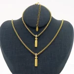 18K Gold Plated Letter  Necklace Bracelet Set