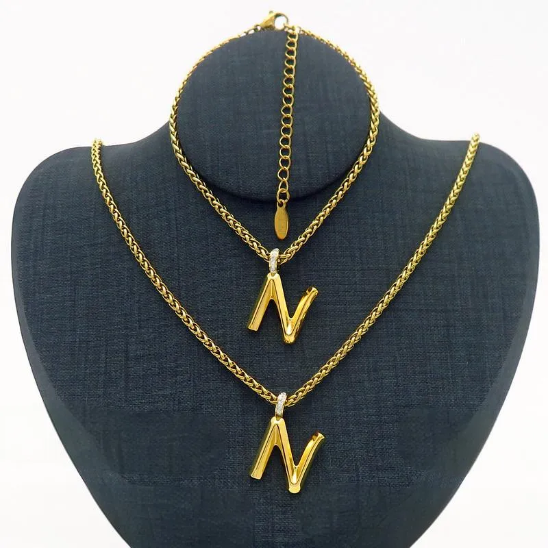 Stainless Steel Initial Necklace 33