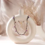 Teardrop Amethyst Natural Stone Necklace