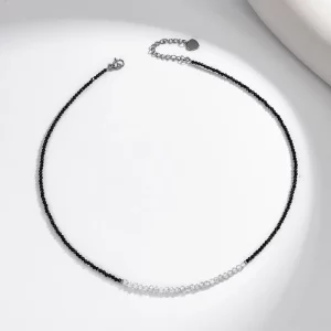 Custom DIY Black Onyx Elegant with Natural Beaded Chain Necklace