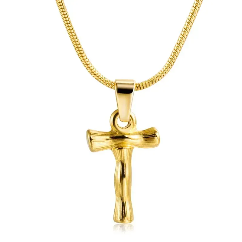 316L Stainless Steel bamboo initial stainless steel necklace direct factory