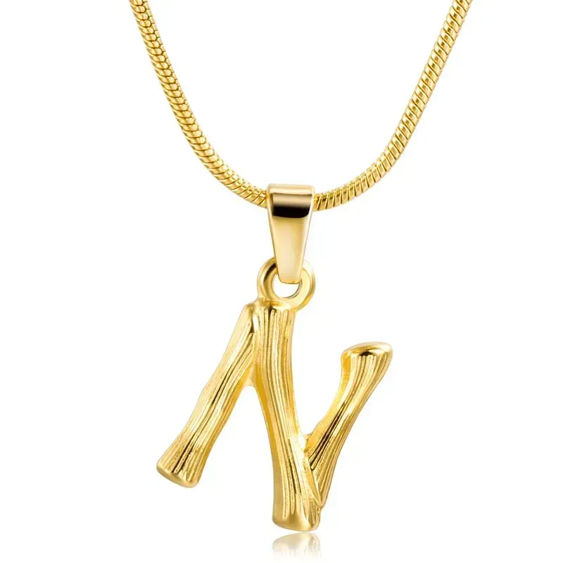 Custom Personalized Letter Necklace 18K Gold Letter N Name Necklace