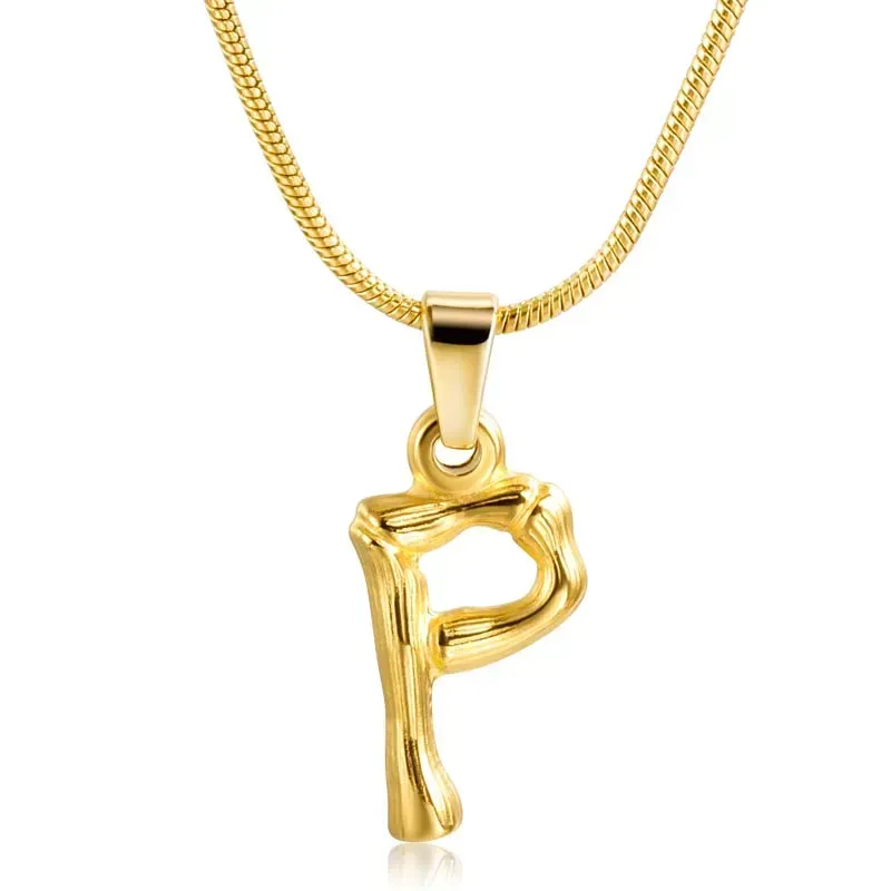 Custom Personalized Letter Necklace 18K Gold Letter P Name Pendant