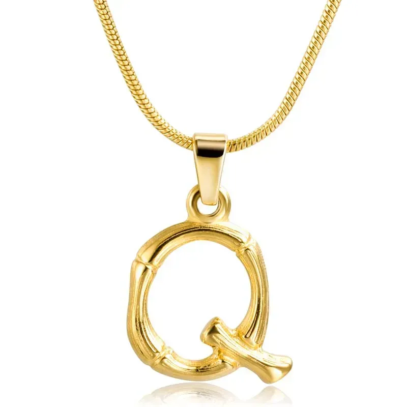 Custom Personalized Letter Necklace 18K Gold Letter Q Name Pendant