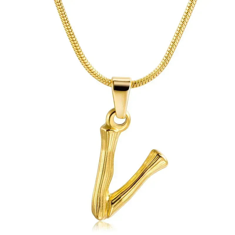 316L stainless steel bamboo initial necklace manufacturing for businesses