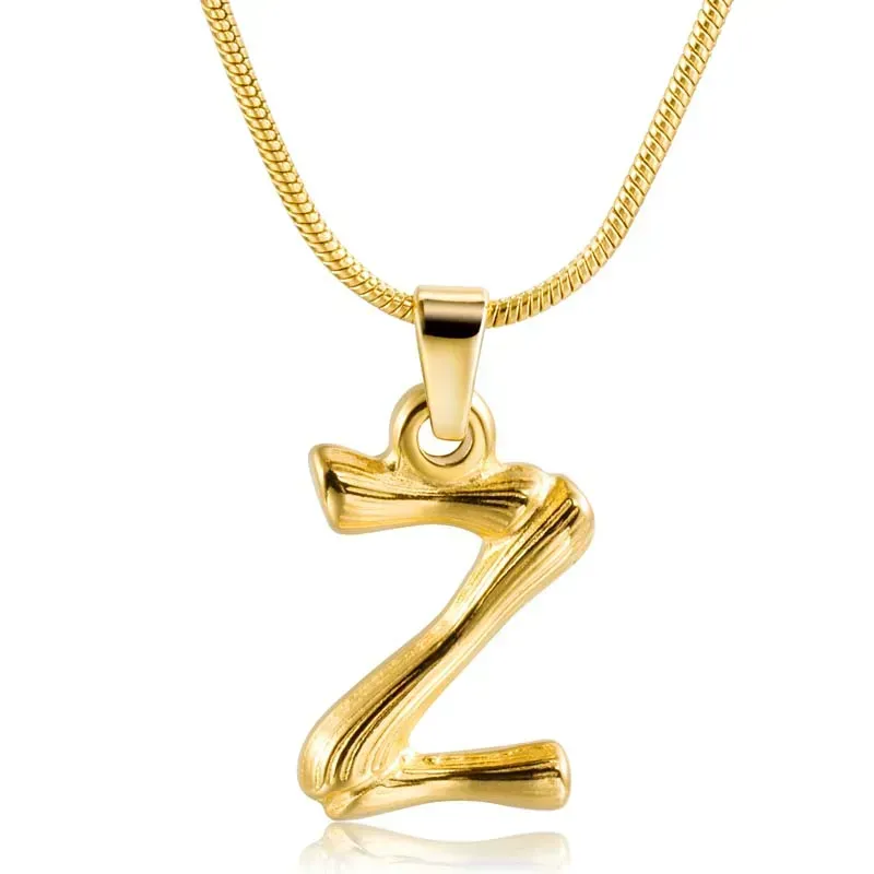 Custom Personalized Letter Necklace 18K Gold Letter Z Name Pendant