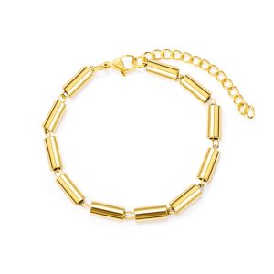 Custom Personality Unique 18K Gold Plated Cylinder Bracelet for Unisex
