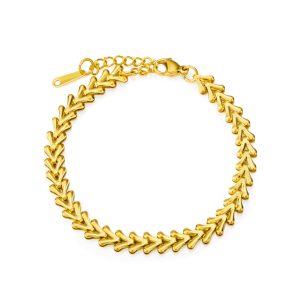 Bulk Jewelry OEM ODM Niche Punk Fish Bone Link Chain Bracelet for Women Men