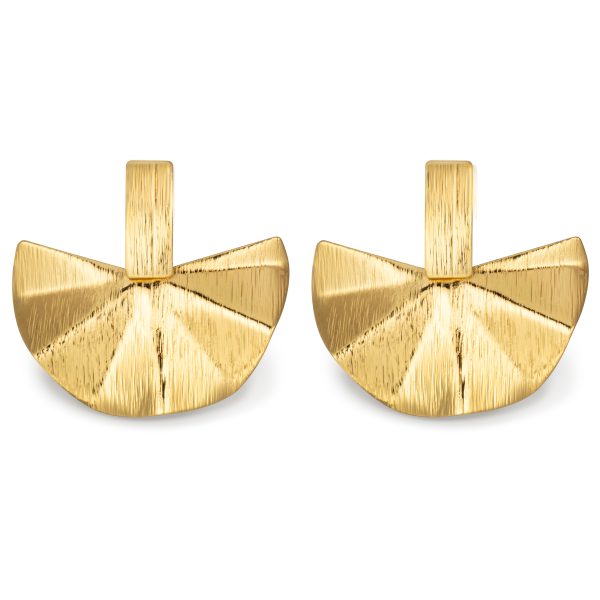 OEM ODM Statement Gold Textured Geometric Earrings for Women