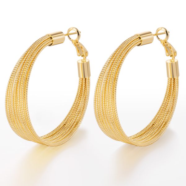 Custom Large Statement Gold Multi-Strand Hoop Earrings for Women