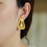 Factory Outlet Custom Vintage Gold Irregular Triangle Stud Earrings for Women