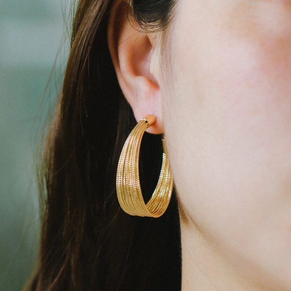 Custom Large Statement Gold Multi-Strand Hoop Earrings for Women - Image 2