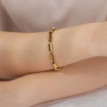 Custom Personality Unique 18K Gold Plated Cylinder Bracelet for Unisex