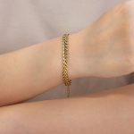 Bulk Jewelry OEM ODM Niche Punk Fish Bone Link Chain Bracelet for Women Men