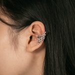 Haosen Free Sample 304 Stainless Steel Zircon Leaf Clip-on Earrings Private Label Partner