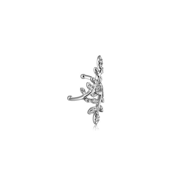 Design Your Own Luxury White Zircon Leaf Ear Cuff for Women