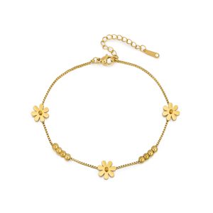 OEM ODM Stainless Steel Daisy Flower Chain Bracelet for Women
