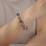 Manufacturer Bulk Jewelry Gray Imitation Pearl Zircon Clasp Bracelet for Women