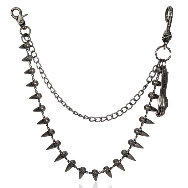 Custom Design Motorcyle Streetwear Skeleton Spike Pants Key Chain