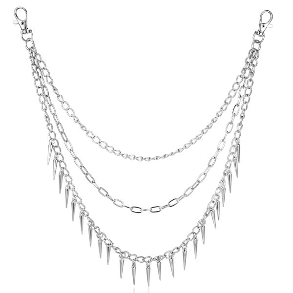 Factory Direct Streetwear Multi-Layer Spike Belt Chain Clothes Accessories
