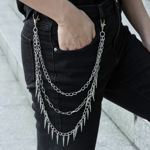 Factory Direct Streetwear Multi-Layer Spike Belt Chain Clothes Accessories - Image 2