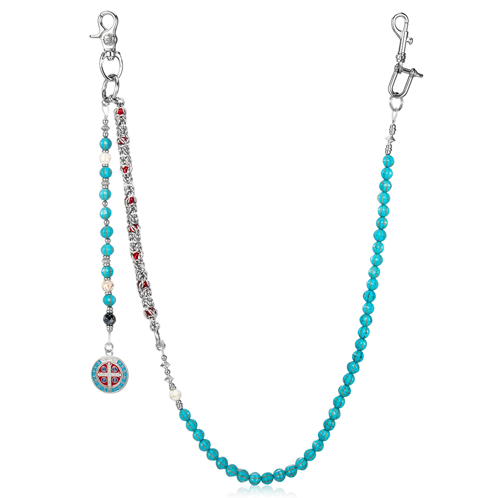 Haosen Flexible Payment Terms Zinc Alloy Streetwear Blue Bead Pocket Chain Direct from Factory