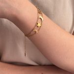 Custom Design Fashion Stainless Steel Star Moon Chain Bracelet for Women