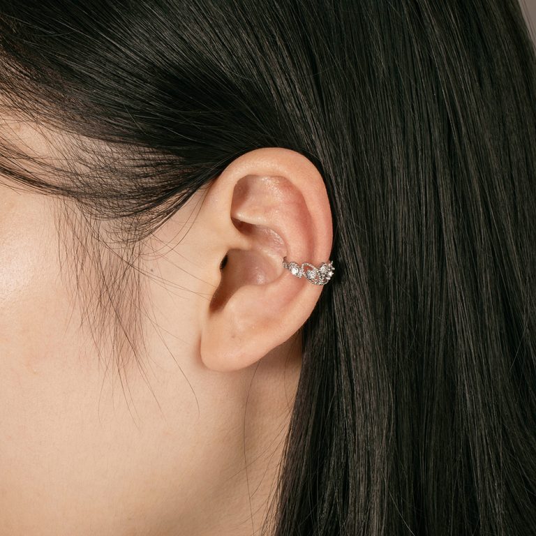 Haosen Jewelry Prototyping Service 304 Stainless Steel Crystal Crown Ear Clip Earrings Manufactures