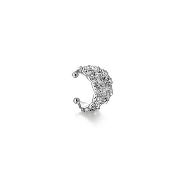 Customizable Intricate White Crystal Ear Cuff for Women