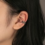 Haosen Custom Design 304 Stainless Steel Crystal Floral Ear Clip Earrings Direct from Factory