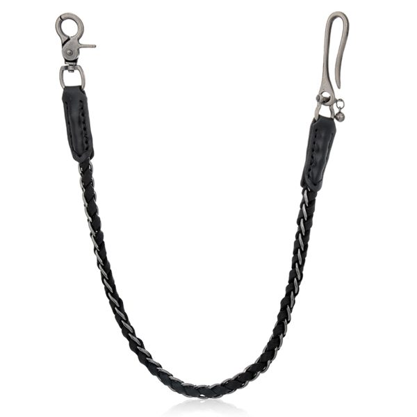 Personalized Industrial Style Braided Leather Jean Chain for Unisex