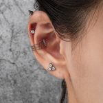 G23 Titanium Internally Threaded Flat Back Earring Labret Tragus Stud 16G Zircon Lip Rings Cartilage Helix Piercing Jewelry