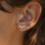 G23 Titanium Internally Threaded Flat Back Zircon Flower Stud | Custom Branding