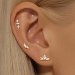 G23 Titanium Internally Threaded Flat Back Zircon Flower Stud | Custom Branding