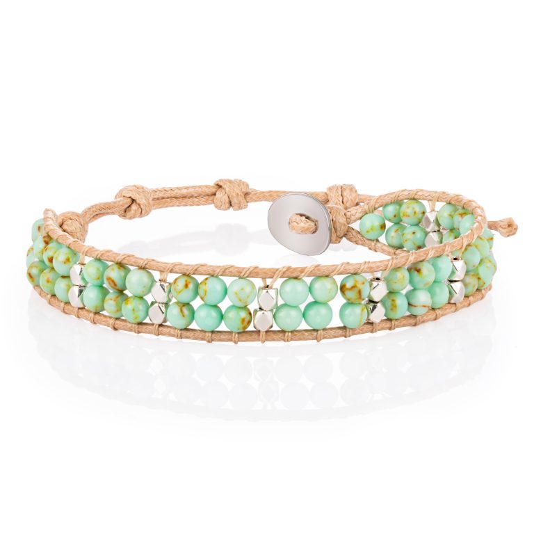 316L stainless steel double layer natural stone beaded bracelet custom jewelry suppliers for brands