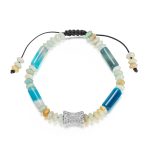 Custom OEM ODM Handmade Silver Accent Natural Stone Bead Bracelet for Women