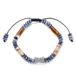 Custom OEM ODM Handmade Silver Accent Natural Stone Bead Bracelet for Women