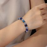 Customizable Boho Natural Stone Stretch Beaded Bracelet for Women