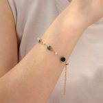 Customizable Adjustable Natural Stone Pearl Chain Bracelet for Women