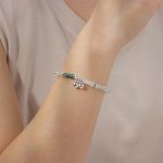 Custom Personalized Fashion Bamboo Silver Bell Charm Bracelet for Women