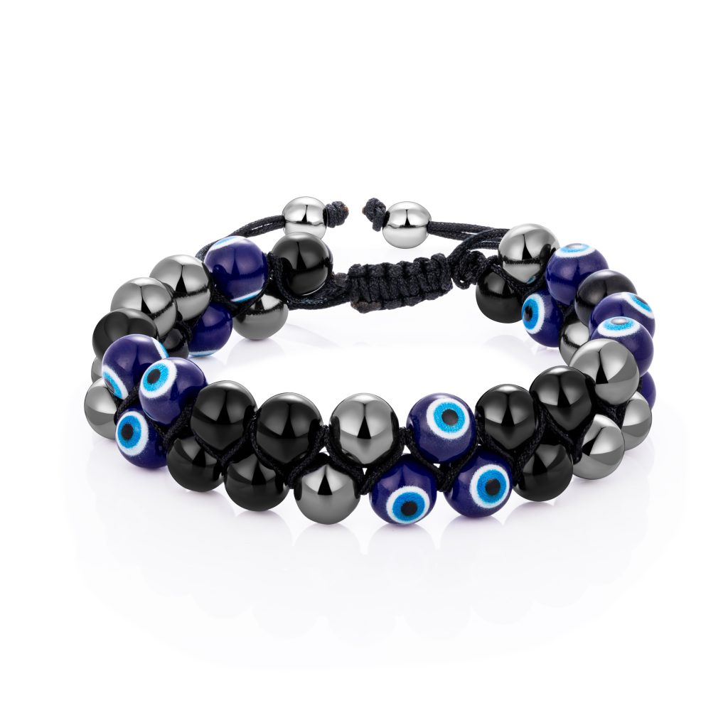 Stainless steel Double Layer Evil Eye Beaded Bracelet-Bespoke Jewelry Service for Distributors
