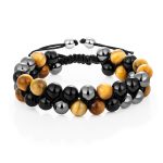 Stainless steel Double Layer Evil Eye Beaded Bracelet-Jewelry Sample Service for Accessory Brands