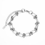 Custom Personality Adjustable 18K Gold Plated Knot Chain Bracelet for Women