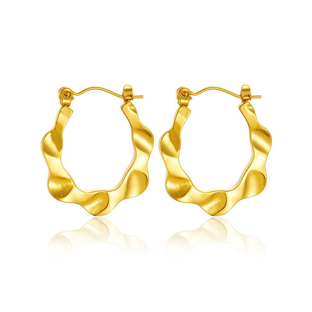 Factory Outlet Custom Gold Stainless Steel Hoop Earrings for Women