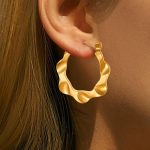 Factory Outlet Custom Gold Stainless Steel Hoop Earrings for Women